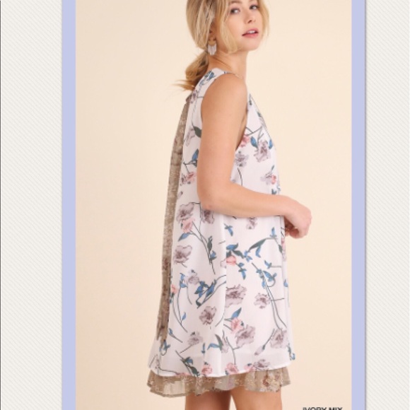 🆕Floral Print V-Neck Back Bow Dress - Picture 4 of 4