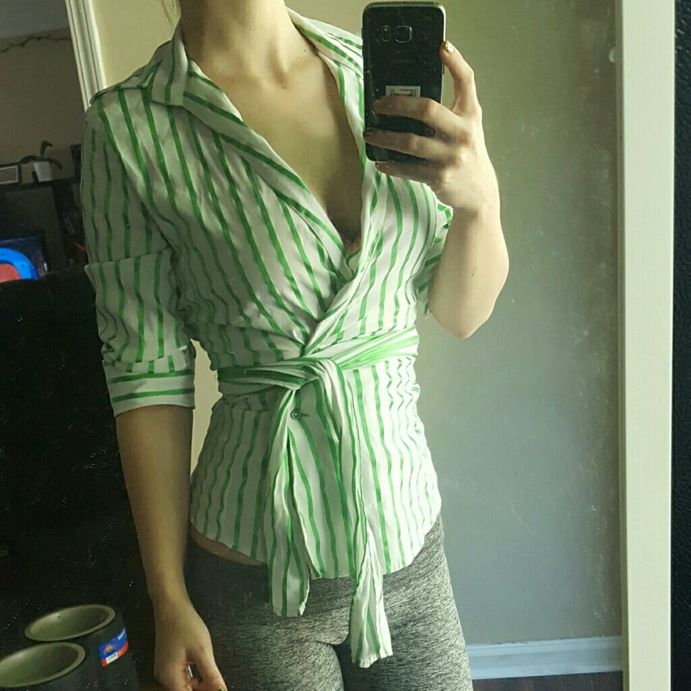 Faux wrap blouse
