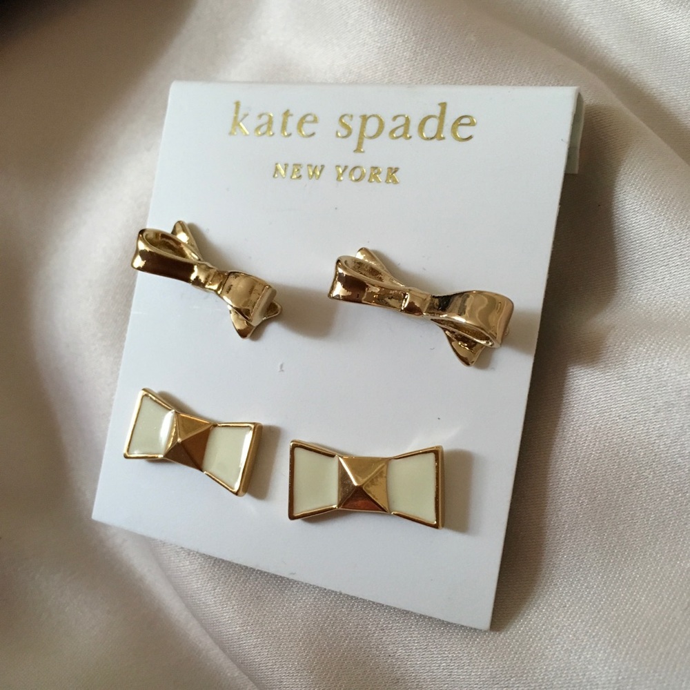 Kate spas bow earrings (2 sets) NWT - Picture 1 of 3