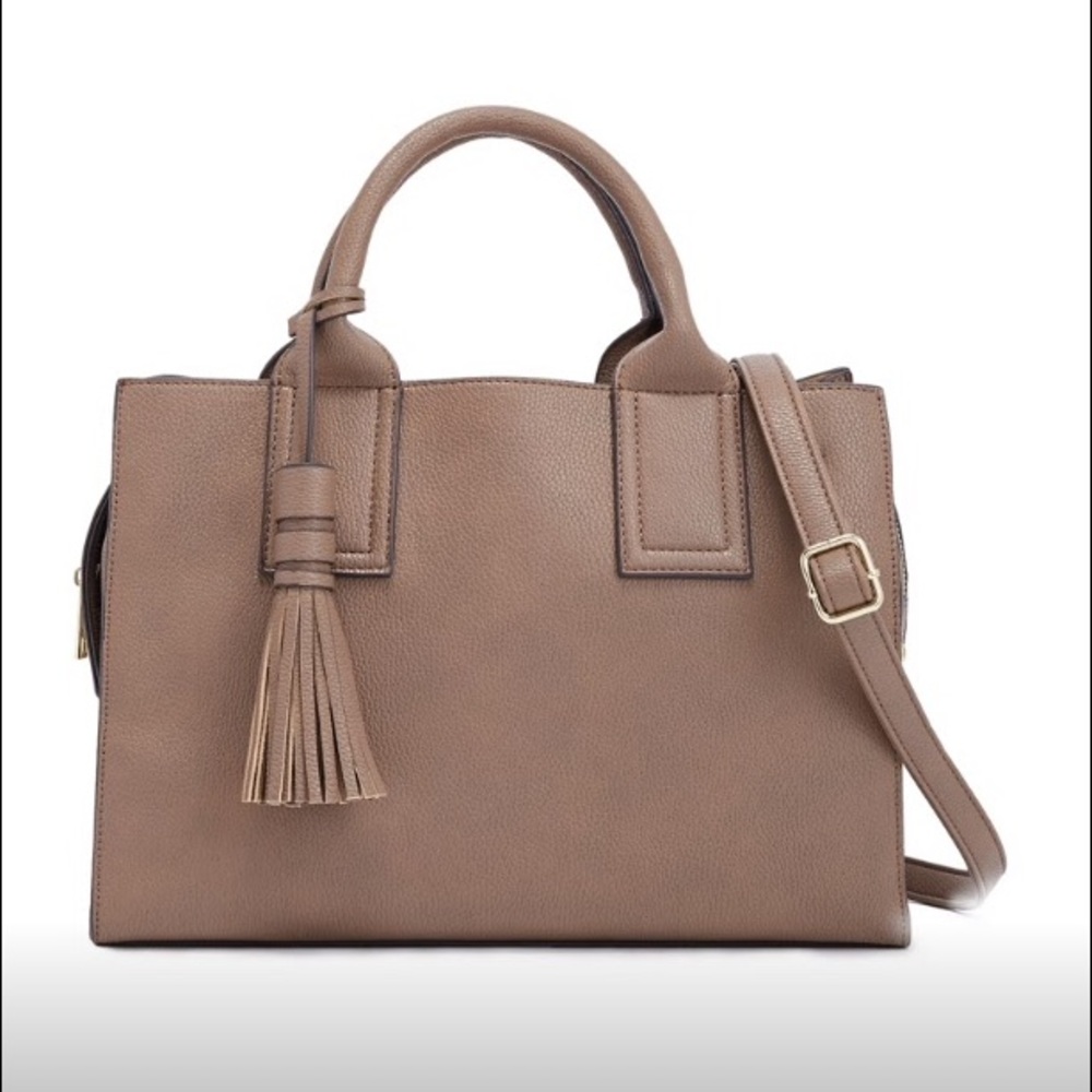 NWT Shoe Dazzle Faux Leather Bag in Tan - Picture 2 of 5