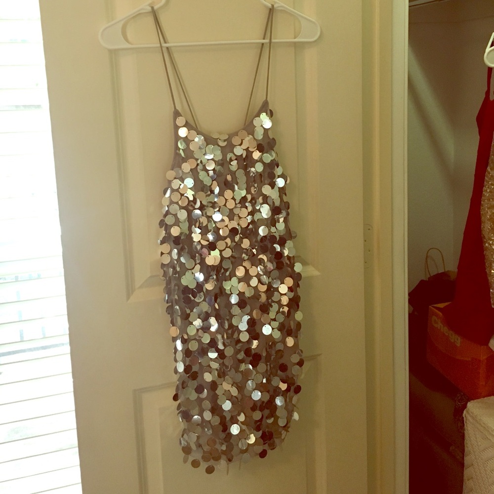Backless sparkly disco dress
