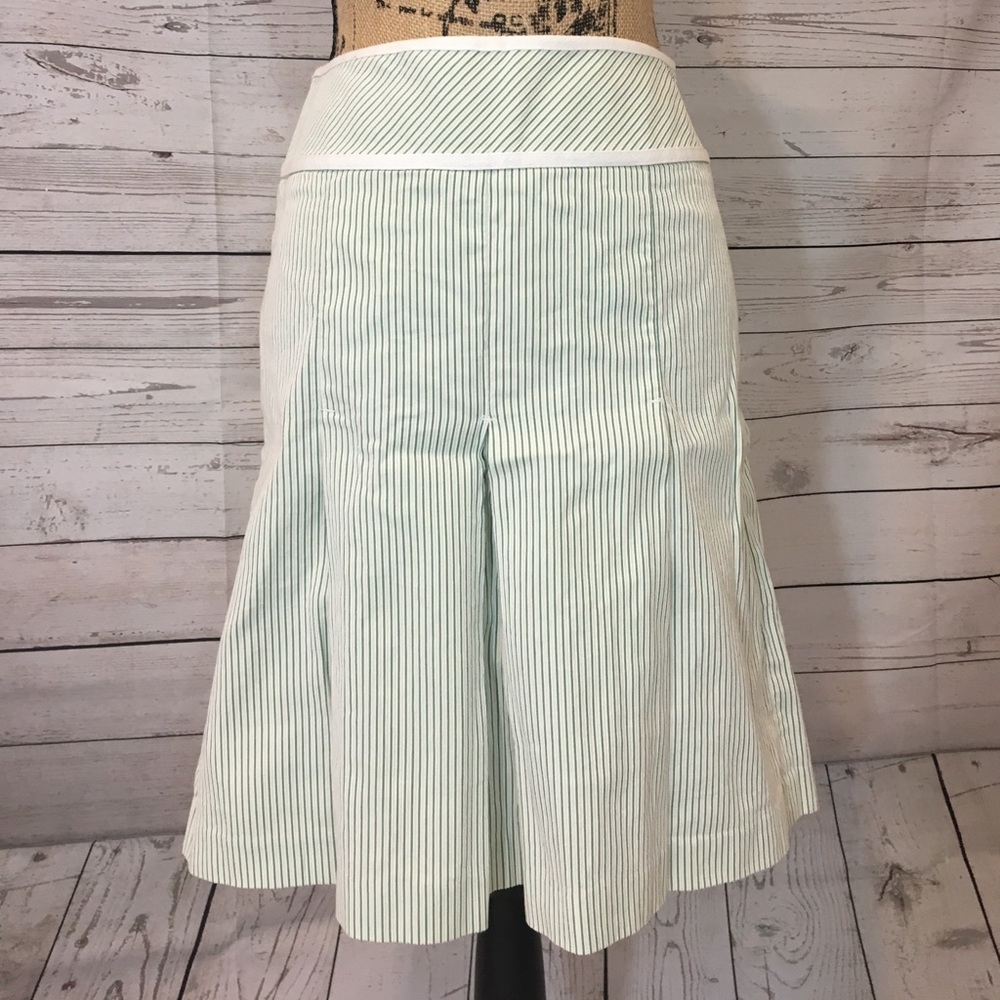 Ann Taylor Loft pleated, pin-striped skirt