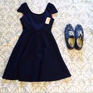 NWT Navy & Pink Skater Dress 💕