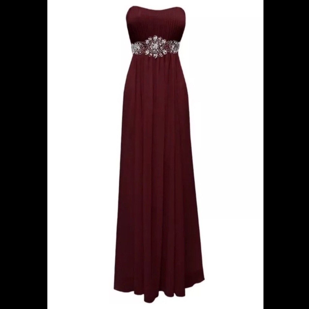 Chiffon Strapless Goddess Long Prom Dress