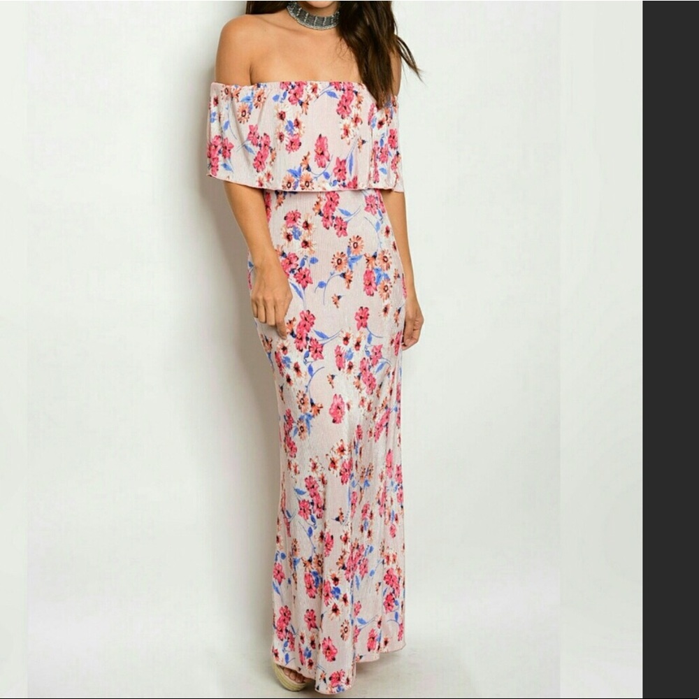 Off shoulder Maxi floral Maxi