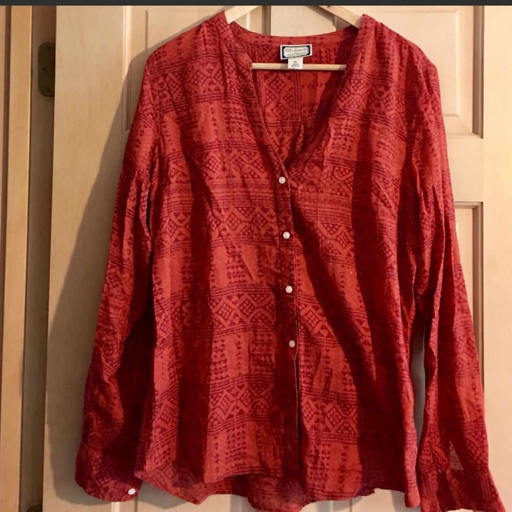 Lucky Brand, Casual Long-Sleeve Button Down Top