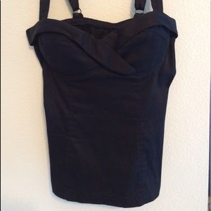 Pinup Girl Vamp Top in Black Small