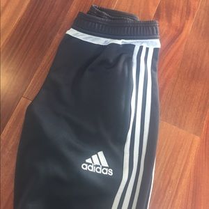 Gray Adidas soccer/track pants zippered legs