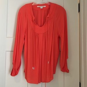 Diane von Furstenburg orange blouse