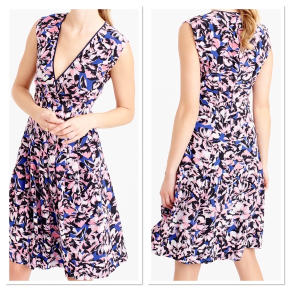 J. Crew Dresses & Skirts - 6 J CREW silk pleated hibiscus dress