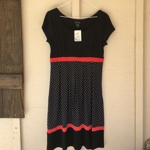 Black polka dot dress