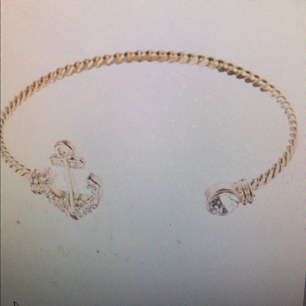 CRYSTAL AND GOLDTONE ANCHOR CUFF