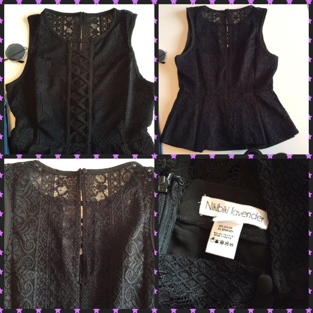 Lace Up Peplum Top - Picture 4 of 7