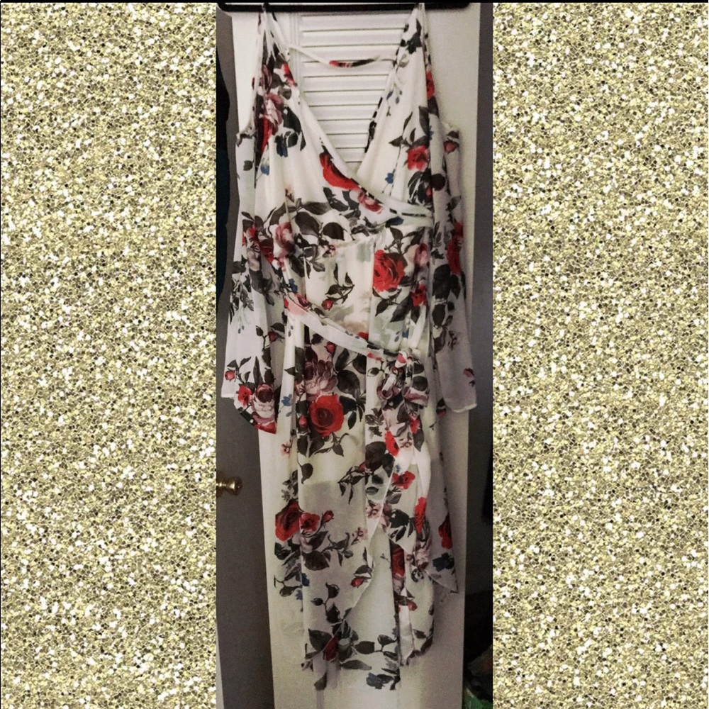 Plus Floral Maxi Wrap Dress