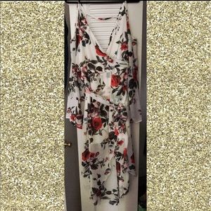 Plus Floral Maxi Wrap Dress