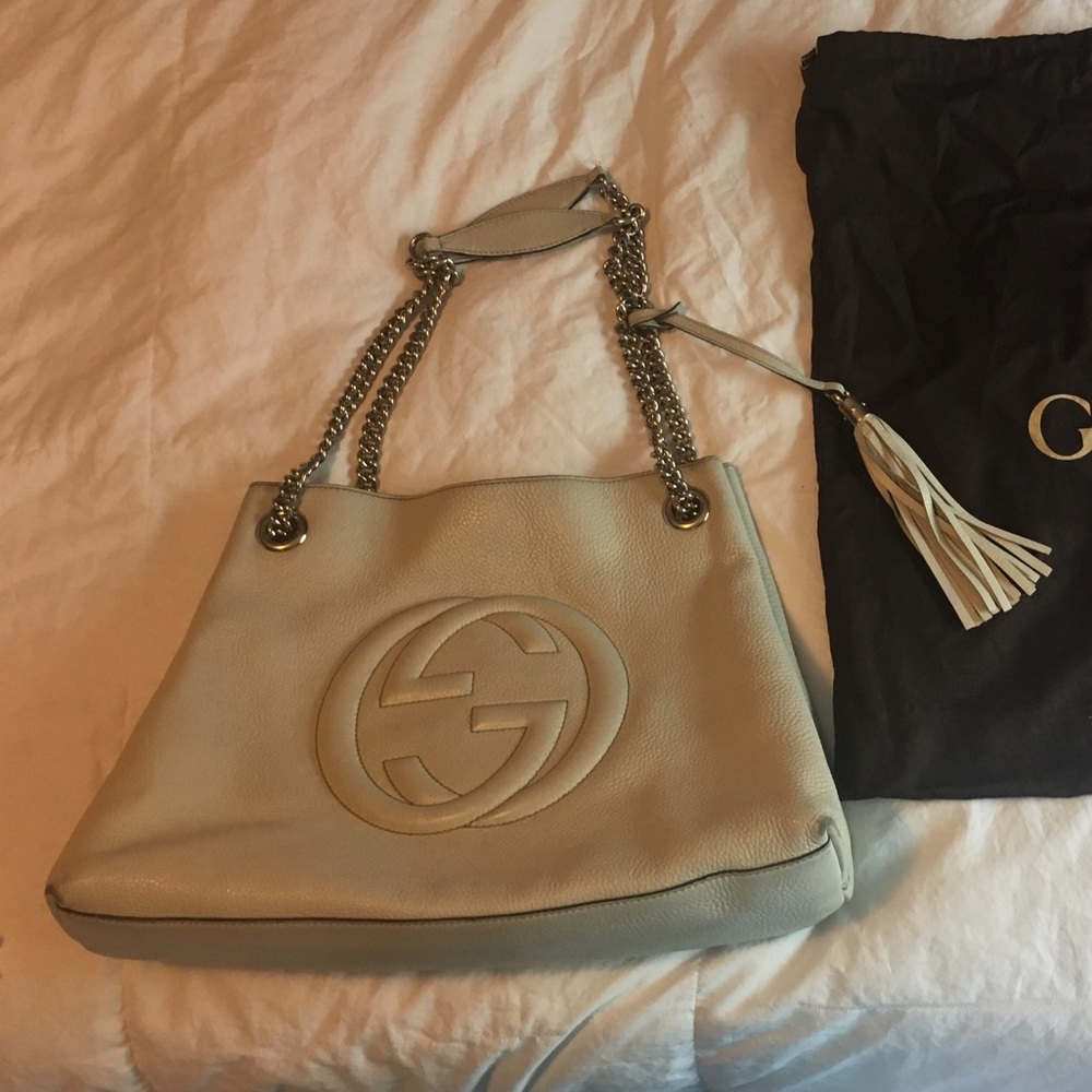 Authentic Gucci Soho medium size bag natural color