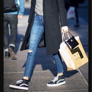 NWT Vans high top black leather sneaker