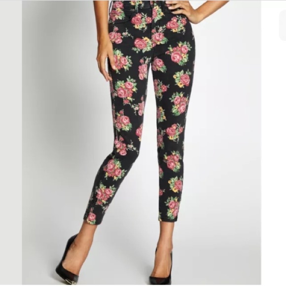 NWOT GUESS HIGH RISE VINTAGE ROSE CROP JEANS SZ 23 - Picture 4 of 8