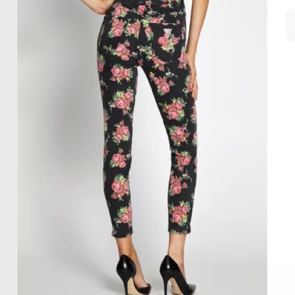 NWOT GUESS HIGH RISE VINTAGE ROSE CROP JEANS SZ 23 - Picture 6 of 8