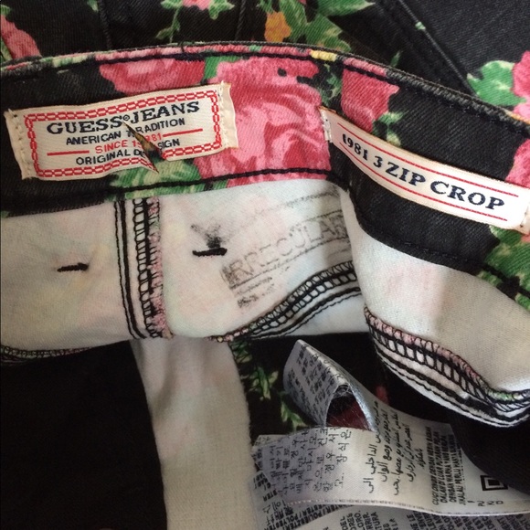 NWOT GUESS HIGH RISE VINTAGE ROSE CROP JEANS SZ 23 - Picture 8 of 8