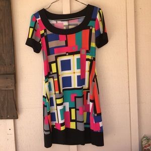 Multi colored geometric dress