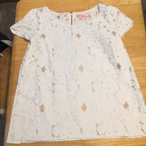 Lilly Pulitzer White Cap Sleeve Lace Blouse