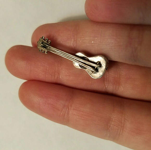 *HOST PICK Vintage Beau Sterling Silver Guitar Pin - Picture 3 of 6