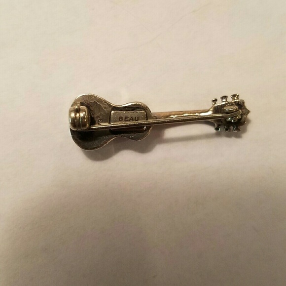 *HOST PICK Vintage Beau Sterling Silver Guitar Pin - Picture 4 of 6