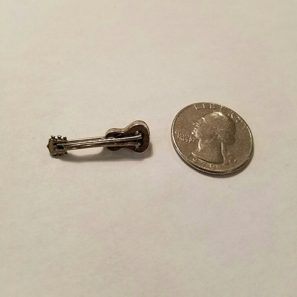 *HOST PICK Vintage Beau Sterling Silver Guitar Pin - Picture 6 of 6