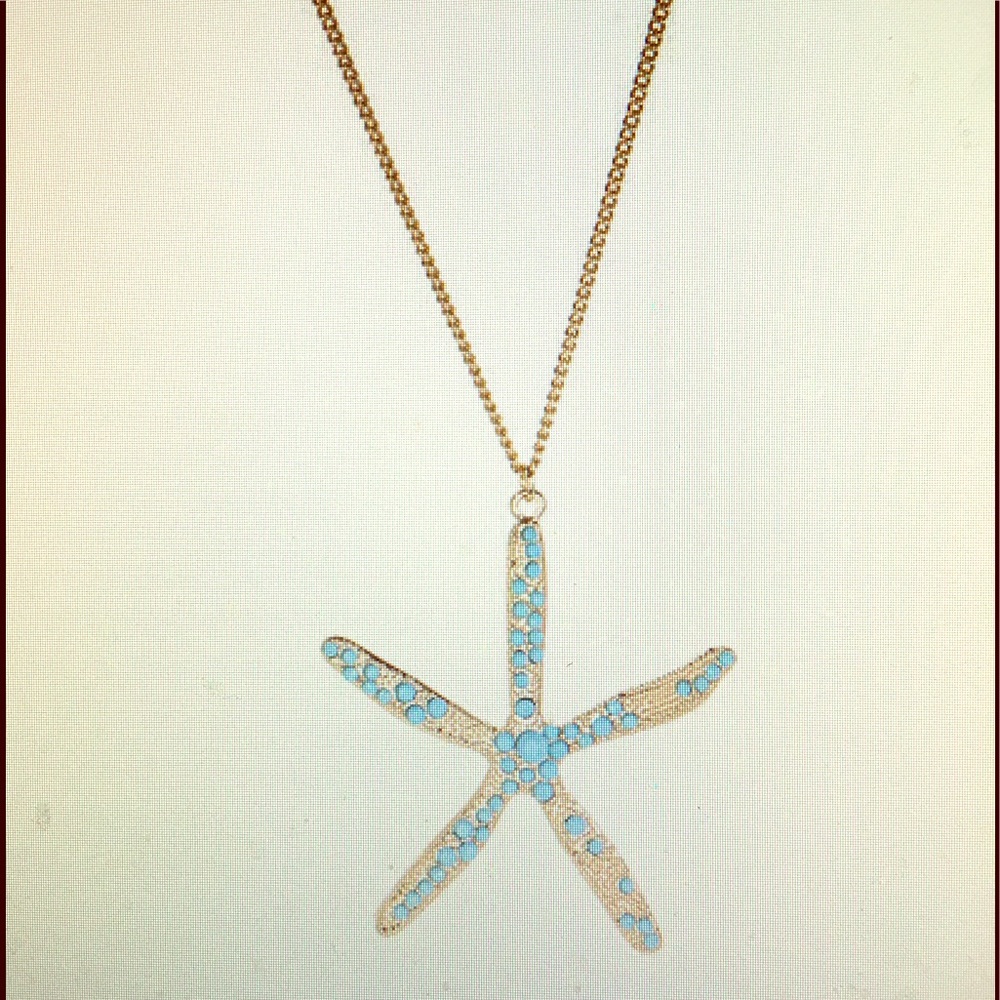 TURQUOISE STARFISH PENDANT NECKLACE