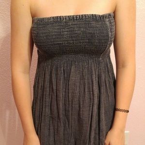 Strapless false denim dress