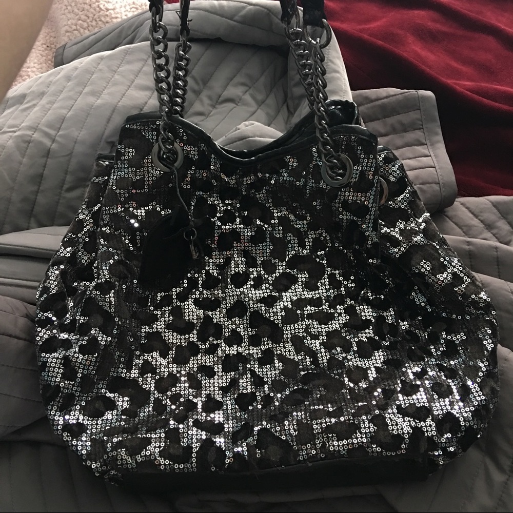 **SOLD**Betsey Johnson leopard sequin purse