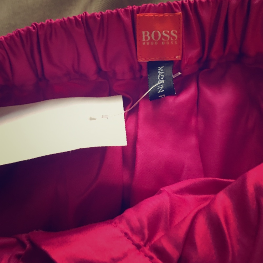 Hugo boss hot pink satin dress