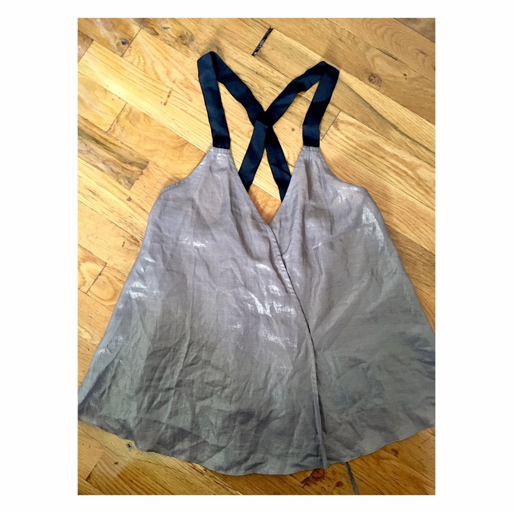 Asos gold metallic blouse