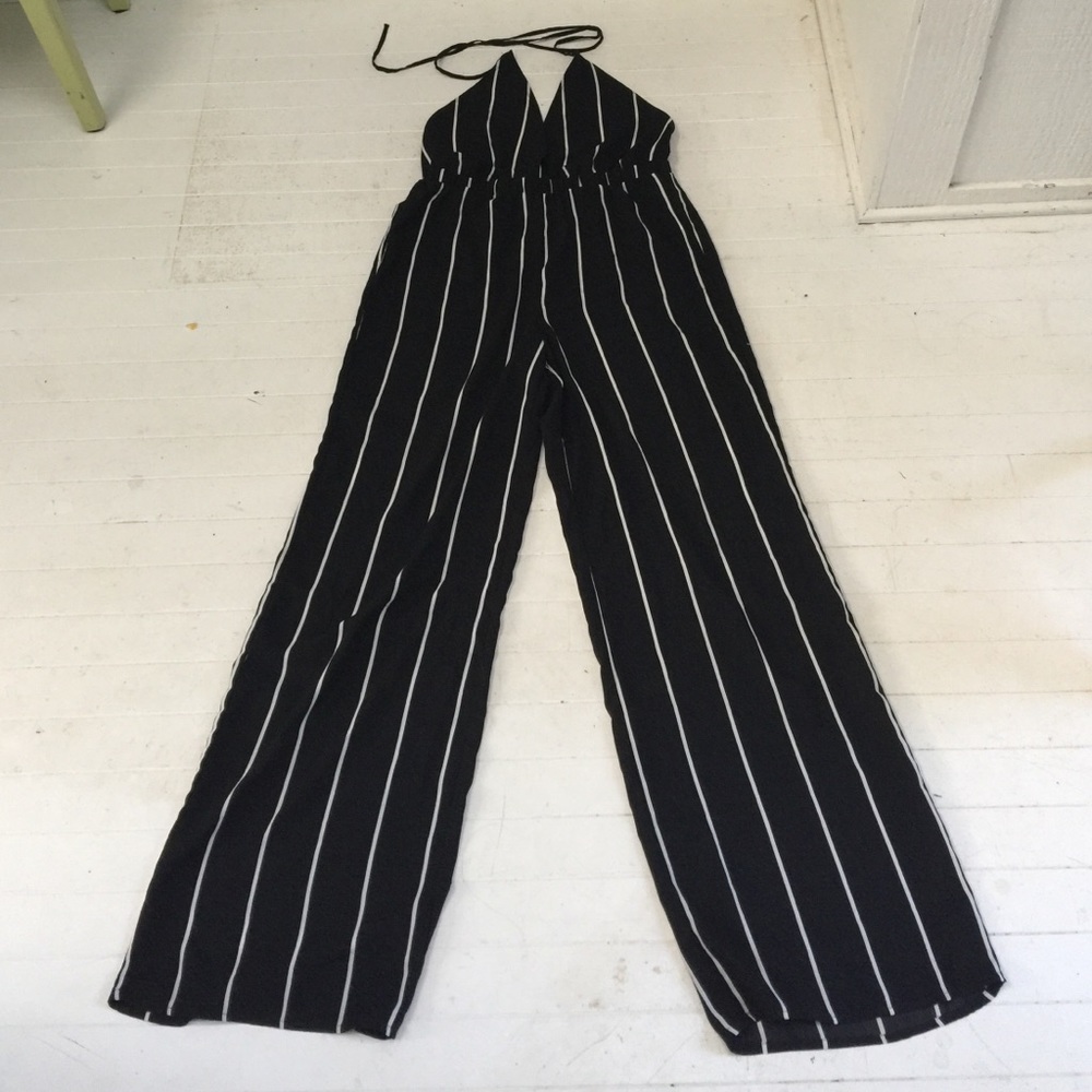Striped long romper