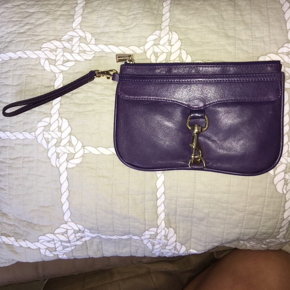 Rebecca minkoff purple gold wristlet MAC