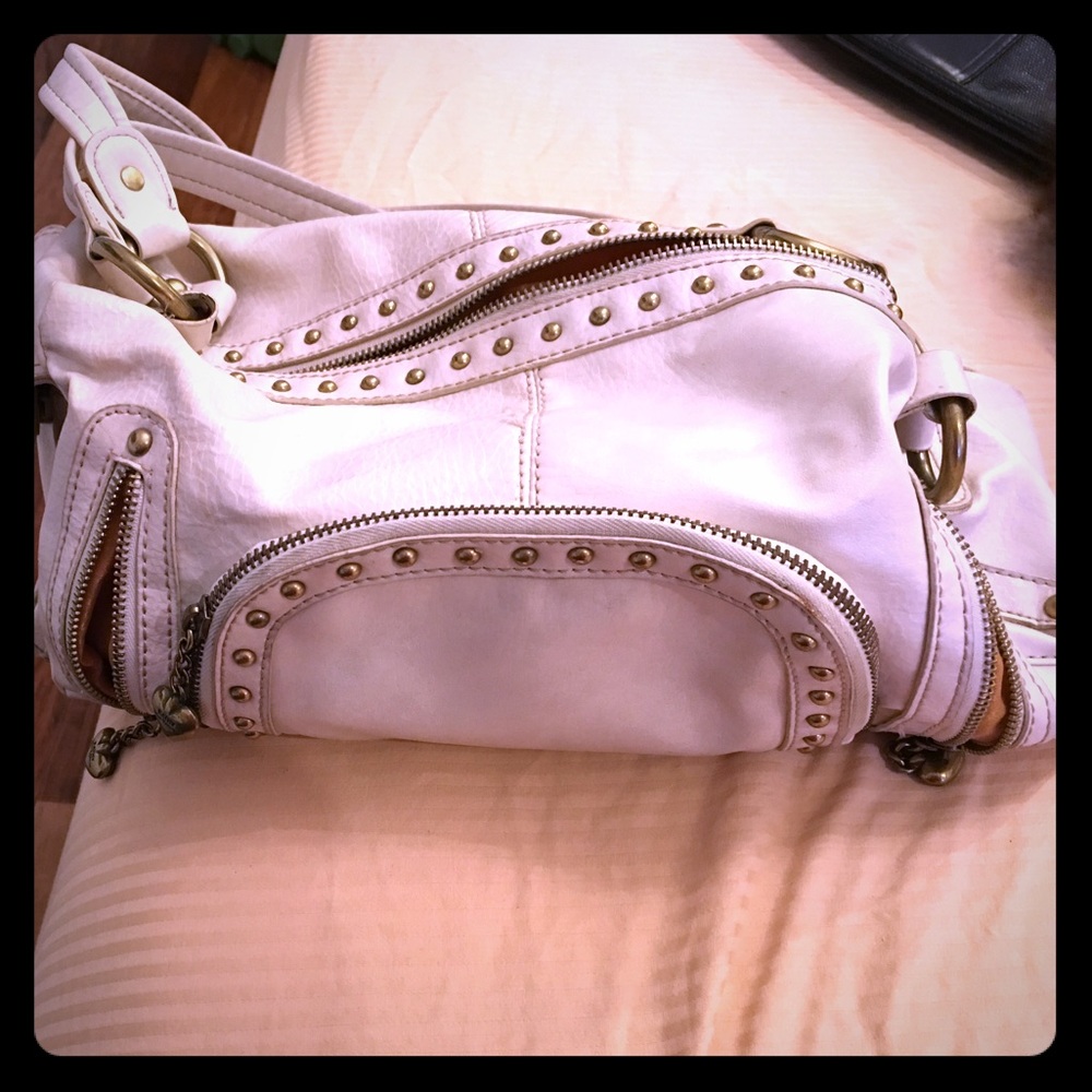 Kathy van Zealand white shoulder bag
