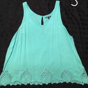Charlotte Russe Plus mint/blue top