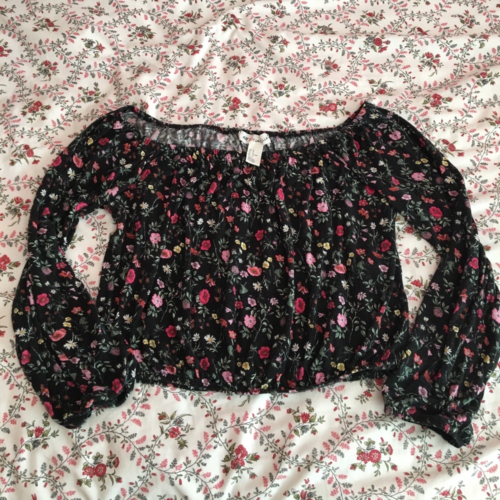 Floral Off the Shoulder Crop Top