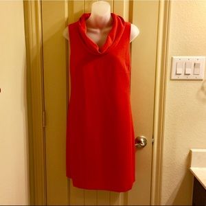 J. Crew Red crepe trapeze dress.