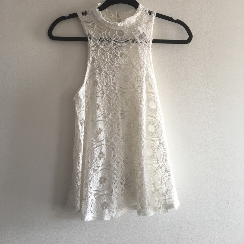 White lace tank top