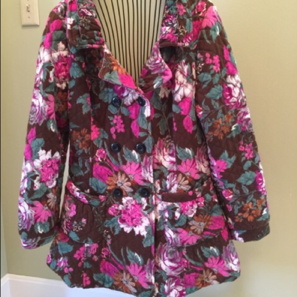 Quilted coat floral