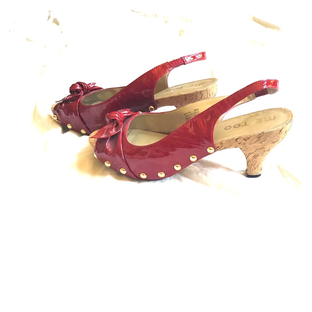 Me too red sling back with trim