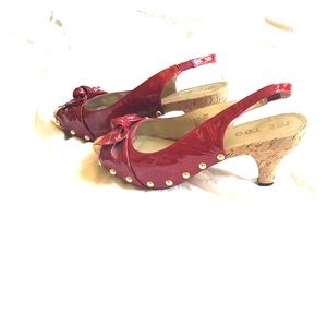 Me too red sling back with trim