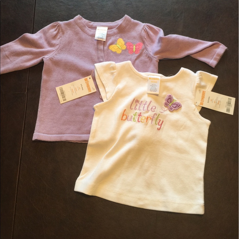 Gymboree twin set: cardigan and shirt