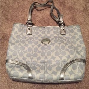 Authentic silver Coach purse - price reduced!