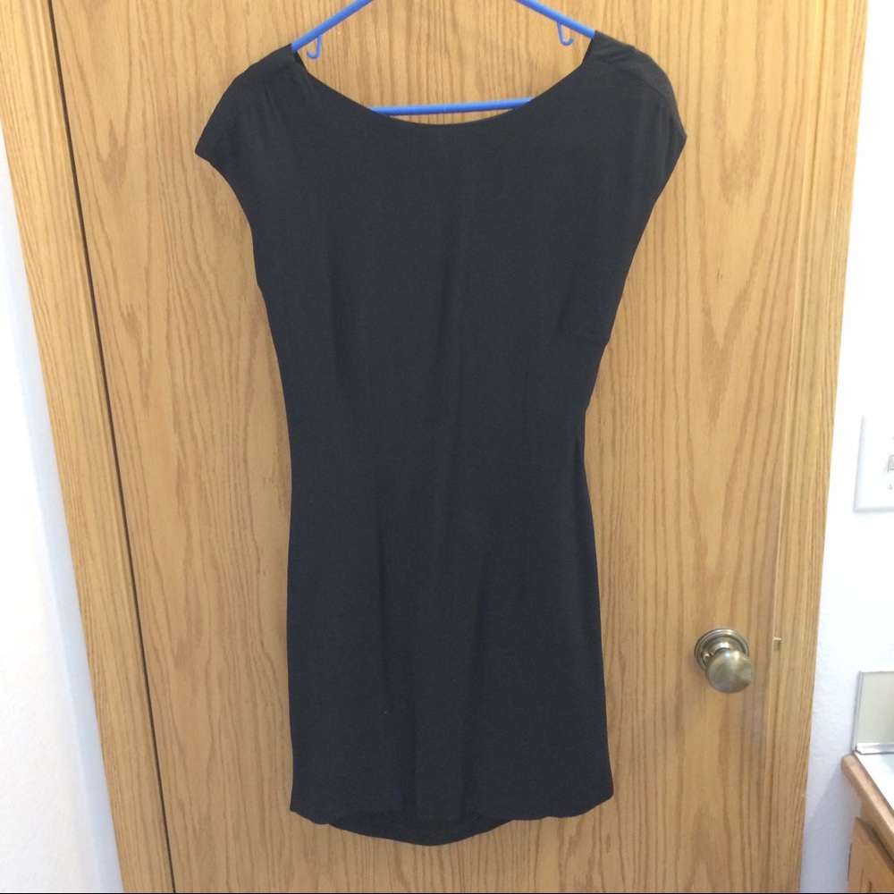Moschino black dress w/ boatneck& plunge back sz 6