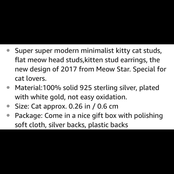 LAST PAIR‼️Kitty Cat Studs - Picture 2 of 4