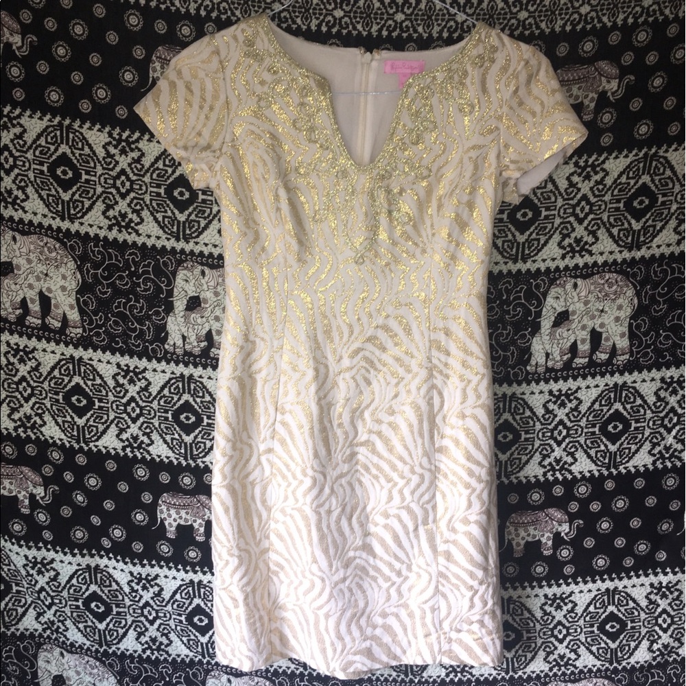NWOT GOLD LILLY PULITZER DRESS