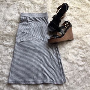 Indigo 1X Plus Size Flowy Skirt Striped